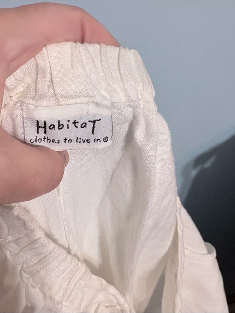 White Linen Wide-Leg Pants from Habitat size M - Picture 4 of 5